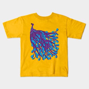 Purple Peacocks Kids T-Shirt